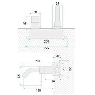 Rea Podomietková umývadlová batéria REA LUNGO Diamond Gold + BOX REA-B0539