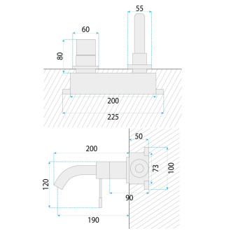 Rea Podomietková umývadlová batéria REA LUNGO Diamond Copper + BOX REA-B0540