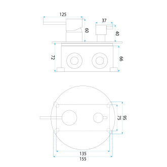 Rea Podomietková sprchová sada Rea Lungo Diamond Copper + BOX REA-P5657