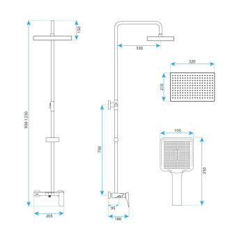 Rea Sprchový set REA JOE Brush Gold REA-P5656