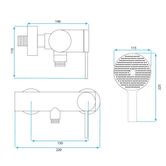Rea Sprchová batéria REA Foss/Clif Brush Nickel REA-B9641