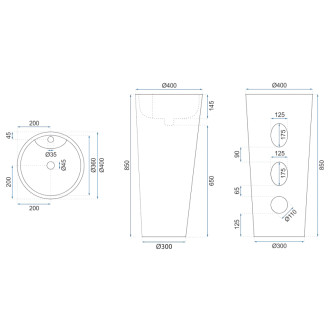 Rea Voľne stojace umývadlo REA Blanka Savana Matt REA-U3615