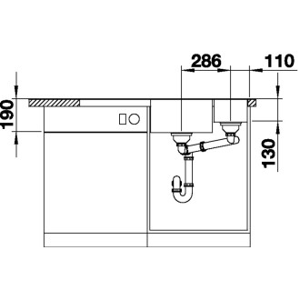 Blanco AXIA III 6S-F drez do roviny čierna granit 525 852