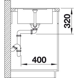Blanco METRA 45 SF drez do roviny čierna granit 525 917