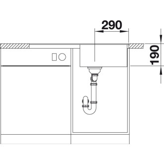 Blanco METRA 5 SF drez do roviny čierna granit 525 921
