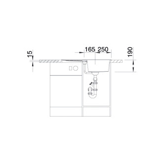 Blanco METRA 45 S drez vstavaný čierna granit 525 914