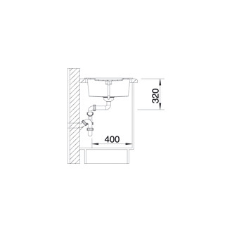 Blanco METRA 5 S drez vstavaný čierna granit 525 918