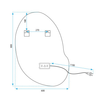 REA Zrkadlo LED 80x60cm Cloud C HOM-05504