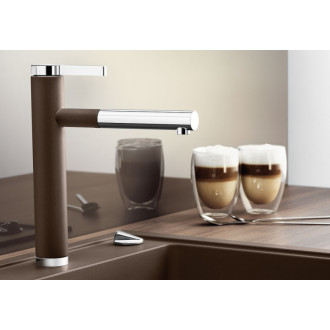 Blanco LINEE S Silgranit-look dvojfarebná kávová/chróm