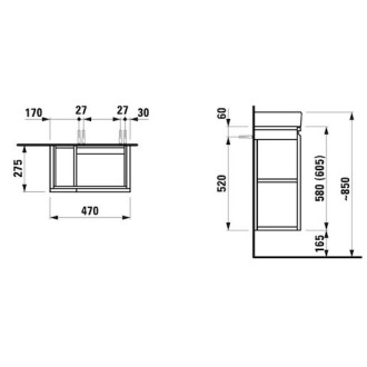 Kúpeľňová skrinka pod umývadlo Laufen Pro S 47x27,5x62 cm biela lesk H4830020954751