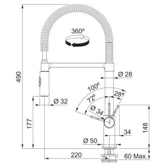 Franke FN 6993.031 FOX PRO Kuchynská batéria, chróm 115.0486.993