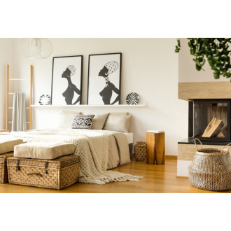 REA Vysoká bambusová polica s rebríkom 186 cm HOM-03693 HOM-03693