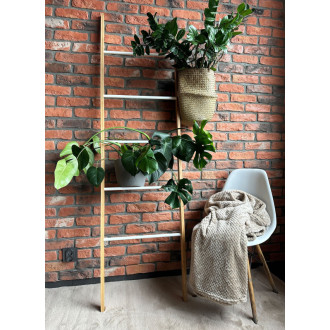 REA Vysoká bambusová polica s rebríkom 186 cm HOM-03693 HOM-03693