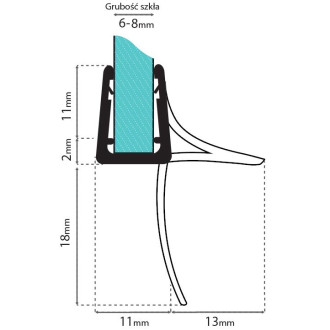 REA Spodné tesnenie pre sprchovací kút 6-8 mm -K999A REA-K999A