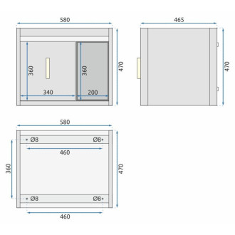 Rea Sada kúpeľňového nábytku s umývadlom Paris 60cm Grey REA-M0002