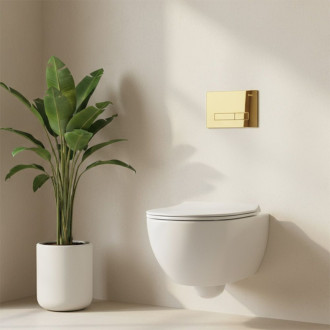 Rea Podomietkový WC systém K011A-Q + tlačidla I Brush Gold KPL-E9560