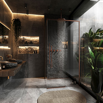 Rea Sprchovací kút REA SOLAR - Copper Brush 90x90 KPL-96011