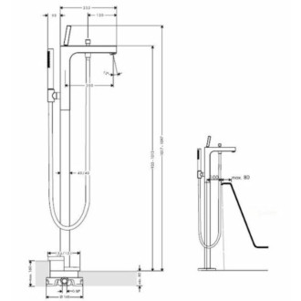 Vaňová batéria Hansgrohe Axor Citterio bez podomietkového telesa chróm 39451000