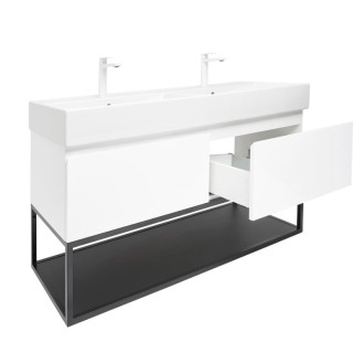 Kúpeľňová skrinka s umývadlom SAT B-Way 119x30x45 cm biela lesk BWAY120WU2BBF