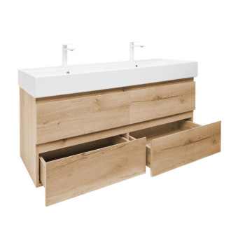 Kúpeľňová skrinka s umývadlom SAT B-Way 119x50x45 cm dub mat BWAY2120OAKU2BB