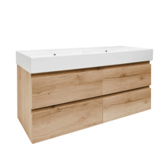 Kúpeľňová skrinka s umývadlom SAT B-Way 119x50x45 cm dub mat BWAY2120OAKU2B