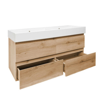 Kúpeľňová skrinka s umývadlom SAT B-Way 119x50x45 cm dub mat BWAY2120OAKU2B