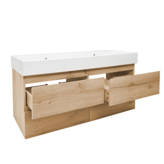 Kúpeľňová skrinka s umývadlom SAT B-Way 119x50x45 cm dub mat BWAY2120OAKU2B