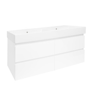 Kúpeľňová skrinka s umývadlom SAT B-Way 119x50x45 cm biela lesk BWAY2120WU2BI