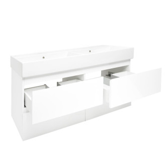 Kúpeľňová skrinka s umývadlom SAT B-Way 119x50x45 cm biela lesk BWAY2120WU2BI