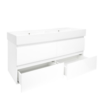 Kúpeľňová skrinka s umývadlom SAT B-Way 119x50x45 cm biela lesk BWAY2120WU2BI