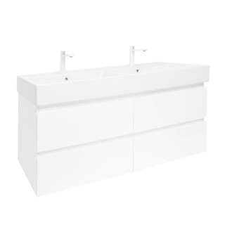 Kúpeľňová skrinka s umývadlom SAT B-Way 119x50x45 cm biela lesk BWAY2120WU2BB