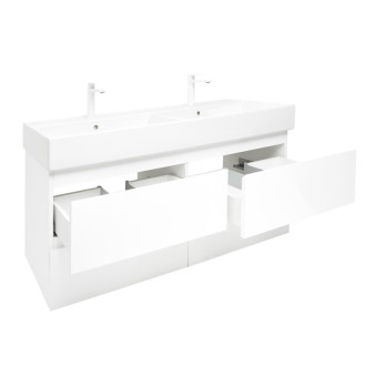 Kúpeľňová skrinka s umývadlom SAT B-Way 119x50x45 cm biela lesk BWAY2120WU2BB