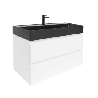 Kúpeľňová skrinka s umývadlom SAT B-Way 1 99x50x45 cm biela lesk BWAY2100WU2B2B