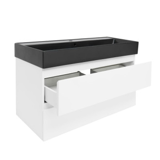 Kúpeľňová skrinka s umývadlom SAT B-Way 1 99x50x45 cm biela lesk BWAY2100WU2BB