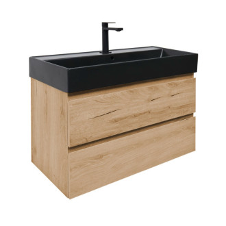 Kúpeľňová skrinka 2 zásuvková s umývadlom SAT B-Way 99x50x45 cm dub mat BWAY2100OAKU2B2B