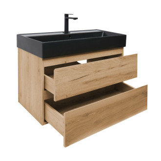 Kúpeľňová skrinka 2 zásuvková s umývadlom SAT B-Way 99x50x45 cm dub mat BWAY2100OAKU2B2B