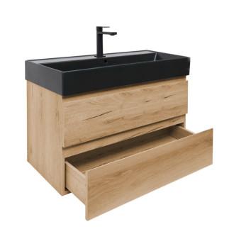 Kúpeľňová skrinka 2 zásuvková s umývadlom SAT B-Way 99x50x45 cm dub mat BWAY2100OAKU2B2B