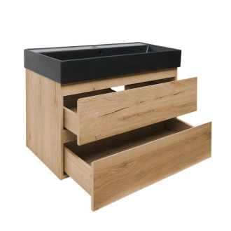 Kúpeľňová skrinka 2 zásuvková s umývadlom SAT B-Way 99x50x45 cm dub mat BWAY2100OAKU2BB