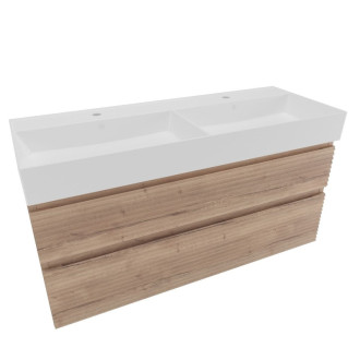 Kúpeľňová skrinka 2 zásuvková s umývadlom Naturel Savona 118x53x44, 8 cm dub Halifax mat SAVONA2120DHSAT