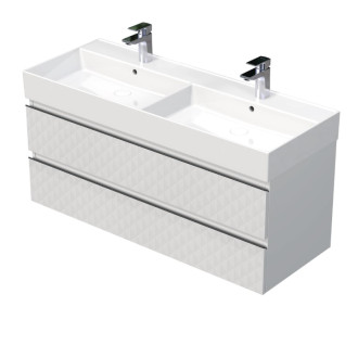 Kúpeľňová skrinka s umývadlom SAT Cube Way 120x47,5x46 cm biela mat CUBE3D461202ZBSAT