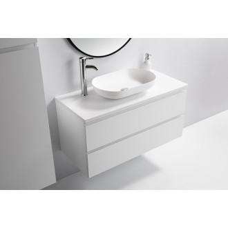 CERANO - Kúpeľňová skrinka Carole s doskou pod umývadlo - 36 mm - biela matná - 81x51,6x46,5 cm