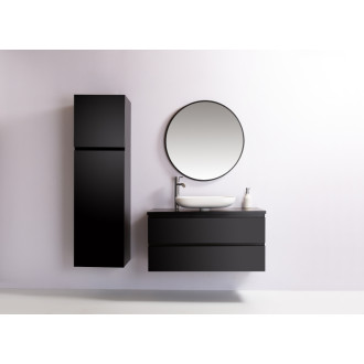 CERANO - Kúpeľňová skrinka Carole s doskou pod umývadlo - 36 mm - čierna matná - 81x51, 6x46, 5 cm