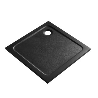 Sprchová vanička štvorcová SAT Project 90x90 cm liaty mramor čierna SATSVPRO90QCA