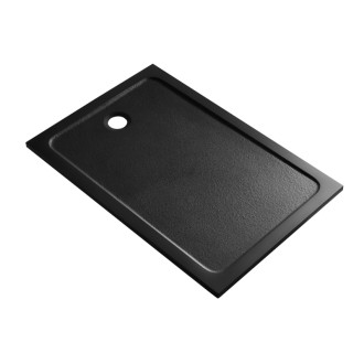 Sprchová vanička obdĺžniková SAT Project 100x90 cm liaty mramor čierna SATSVPRO10090CA