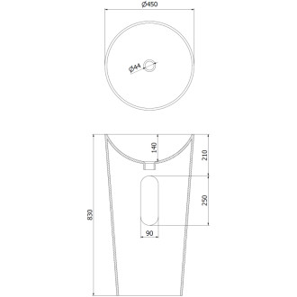 Voľne stojace umývadlo Mexen Onyx-03 z konglomerátu 45 x 45 cm, matná biela - 26534500