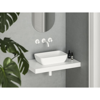 Umývadlo na dosku Ravak Uni 50x31 cm biela matná mat bez prepadu XJX0E150000