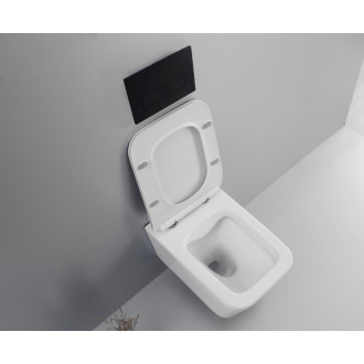 CERANO - WC závesné Forte, Rimless + Slim/UF sedátko - biela lesklá - 51x36 cm