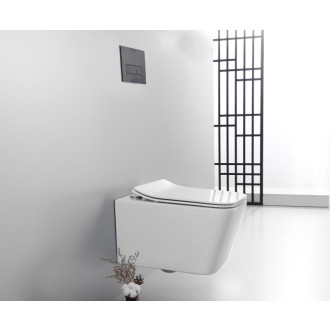 CERANO - WC závesné Forte, Rimless + Slim/UF sedátko - biela lesklá - 51x36 cm
