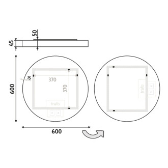 Nimco ZPB 31000RVX-05 BIELÉ LED zrkadlo pr. 600 s dvoma dotykovými senzormi