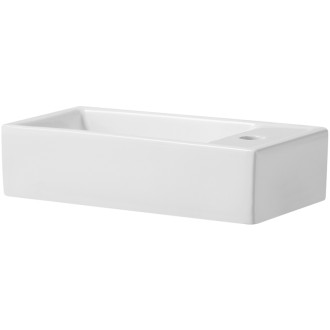 CERANO - Umývadlo keramické Giovanni, závesné pravé - biela lesklá - 41x22,5 cm